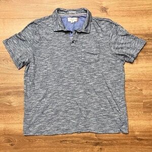 English Laundry Denim Blue Stripe Polo Shirt Sz XL